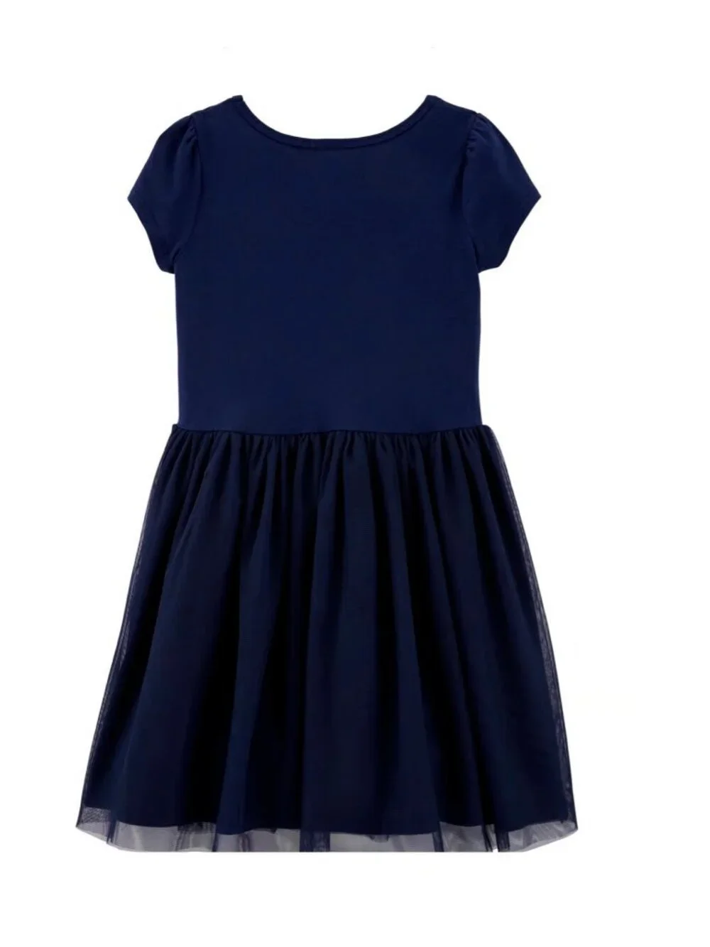 Carters Girls Navy Tulle Navy Short Sleeve Dress